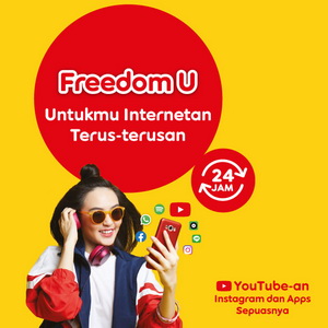Kuota Indosat Freedom U - 10 GB + 25-35 GB Apps/30 Hari