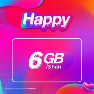 Kuota Tri Happy Harian - 6 GB, 3 Hari