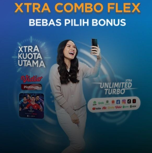 Kuota XL XL Xtra Combo Flex - S+ 3 GB + hingga 7 GB Lokal + Nelp 5 Menit All + Unl WA & Line